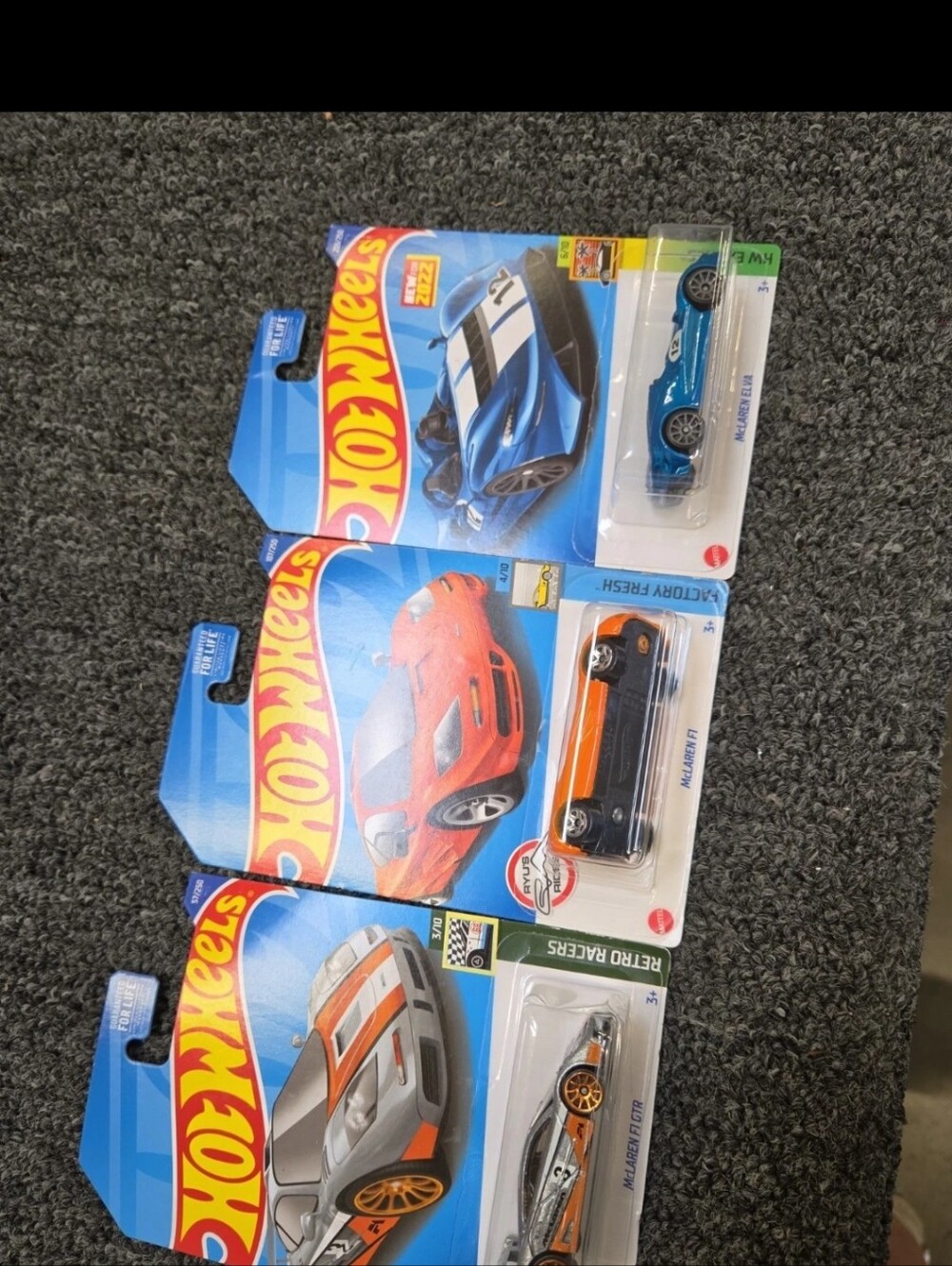 Assorted Kids Toy Cars - Blue, Orange, Silver 3 Cars